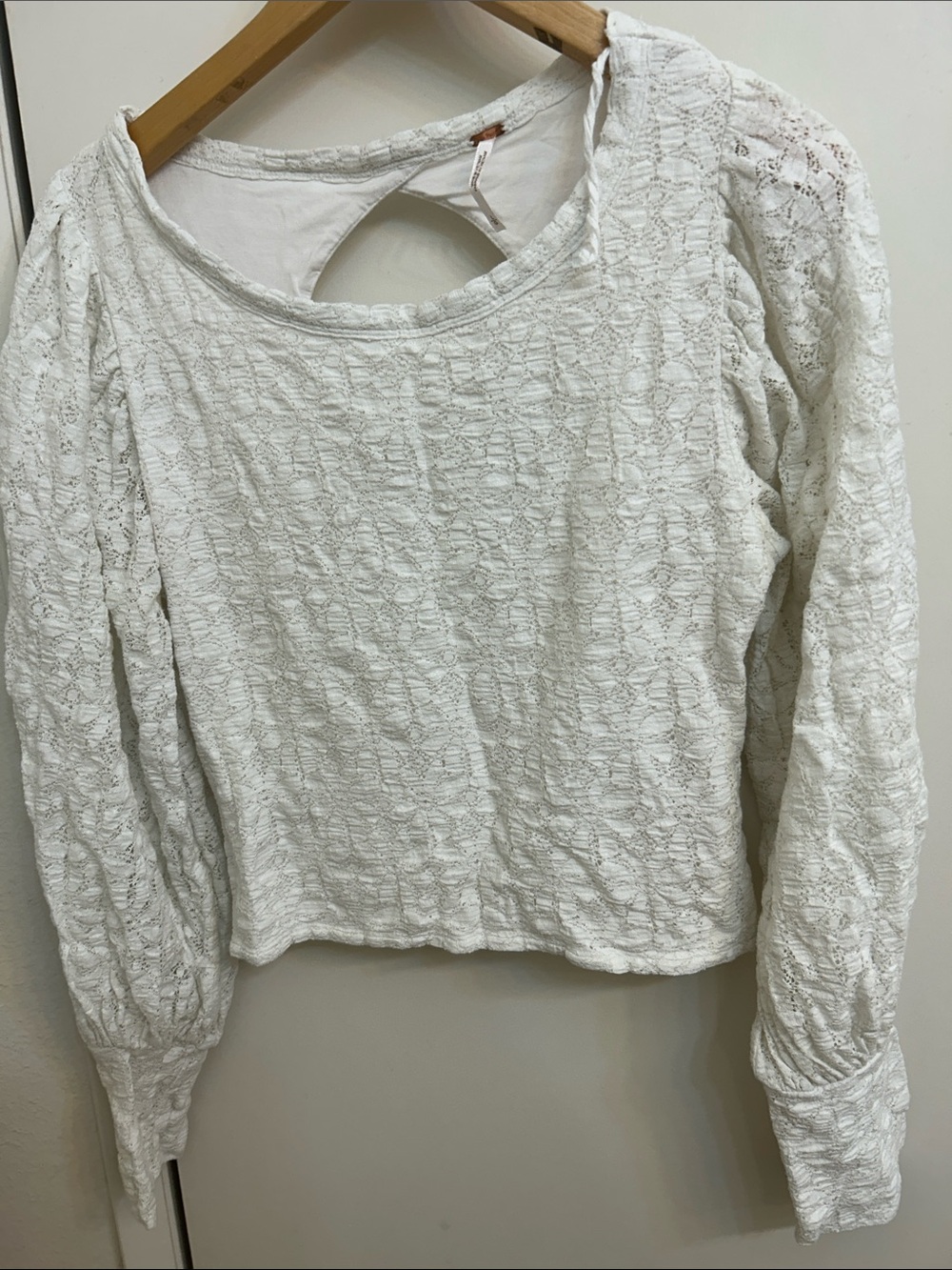 Free People White Lace Peasant Blouse